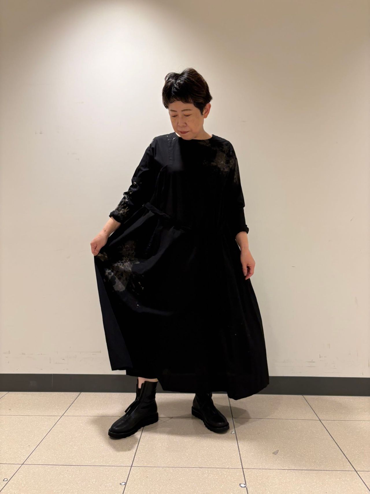 美品★pas de calais パドカレ　大判ストール　麻　黒系　ムラ染 楽天市場】パドカレ ストールの通販