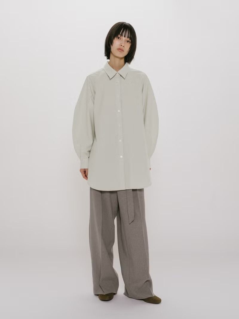 MIDIUMISOLID for Ladies ボリュームスリーブシャツチュニック