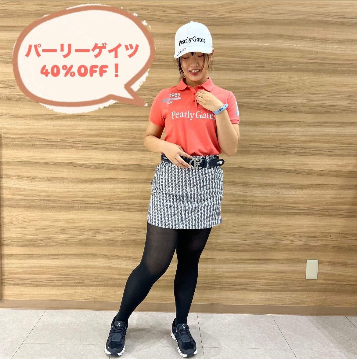 PEARLY GATES プリーツスカート サイズ2 レッド パーリーゲイツ 新作 プリーツスカート サイズ2