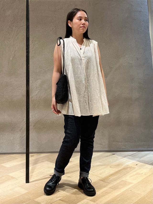pas de calais　パドカレ　チャコール　綿麻ギャザーロングスカート スナップ詳細 | パドカレ・サージュデクレ公式オンラインストア