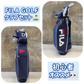 FILA キャディバッグ クラブ3本 パター1本付き V611 FILA レディース ゴルフ クラブ セット 青 黒 キャディバッグ