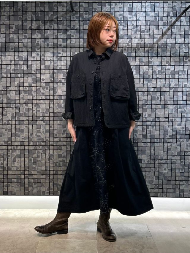Kim　パドカレ　羽織ワンピース墨黒 ＋10%POINT】ミシン＆ハンド刺しゅうパッチワークワンピース