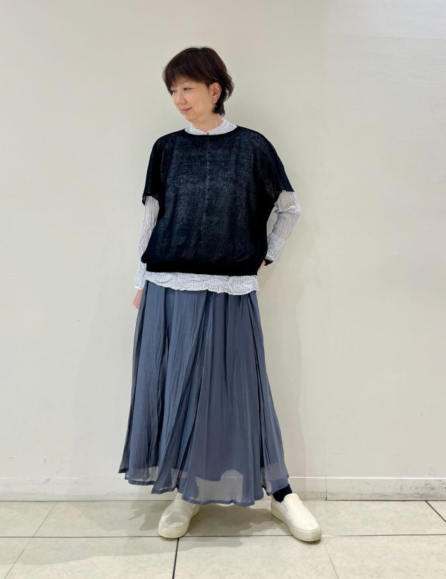 SALE】リネンレーヨンストレッチ ルーズスキニーパンツ