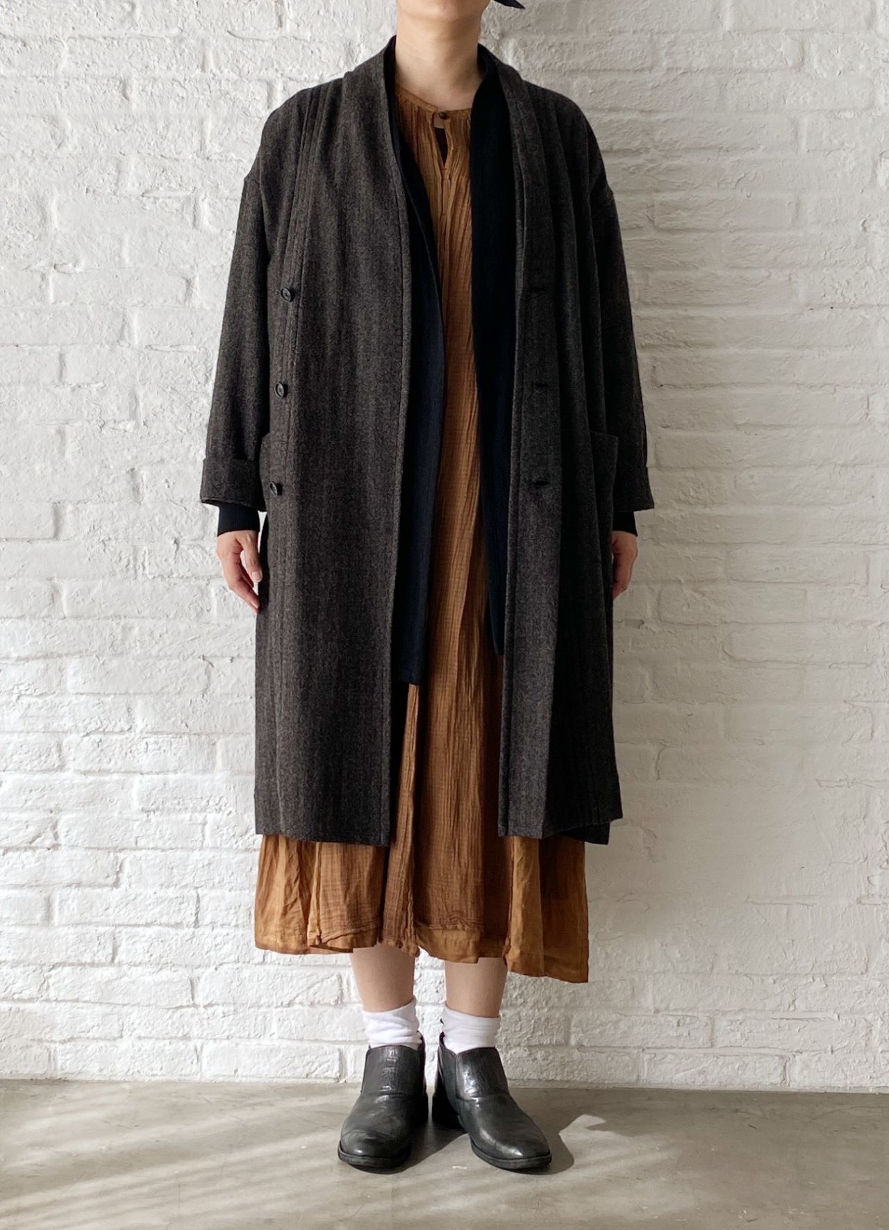 期間限定！10%OFF】紀州梅炭染めモダールローン ワンピース