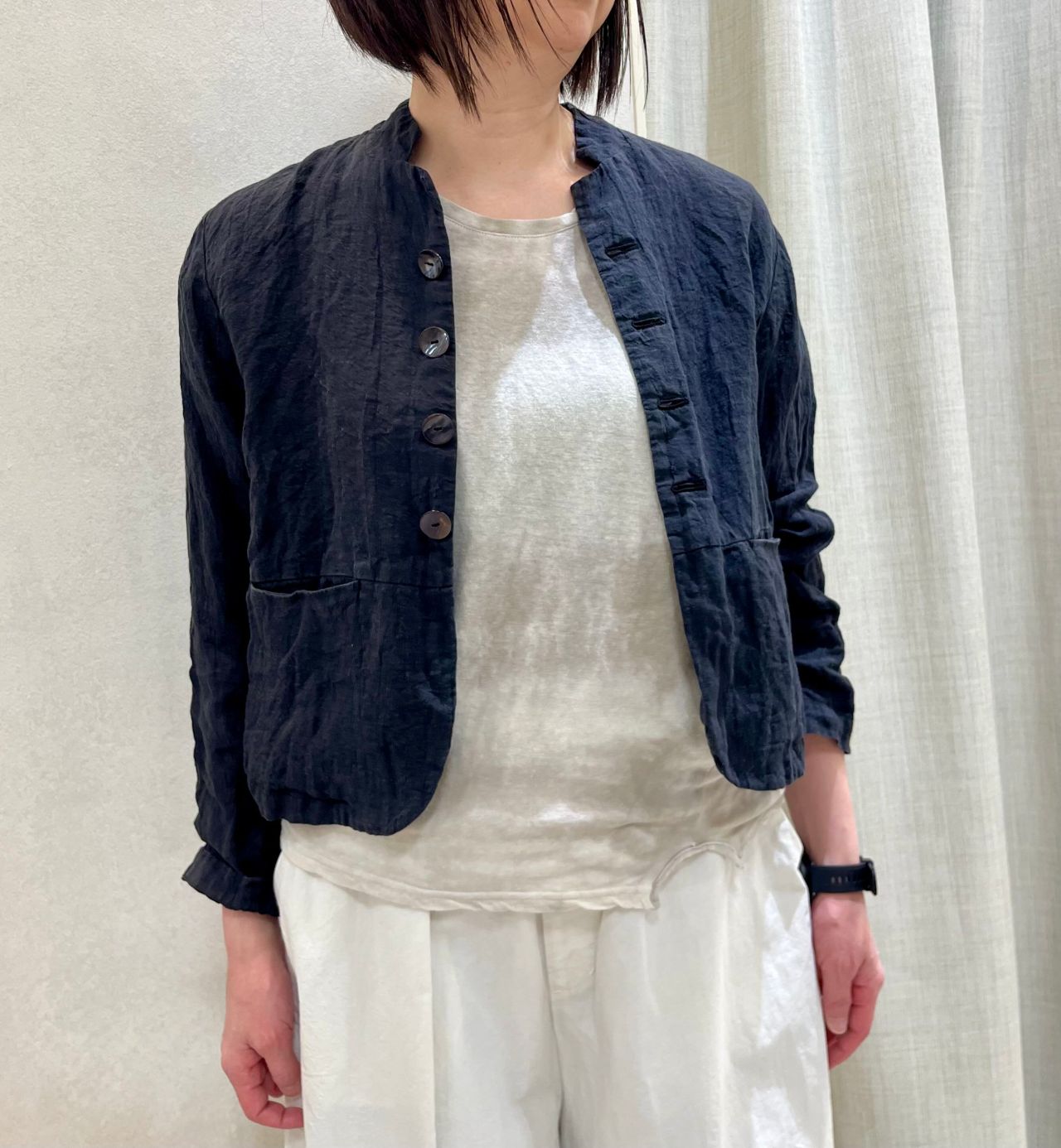 coordinate】フレンチリネンノンシルワッシャージャケット／綿麻