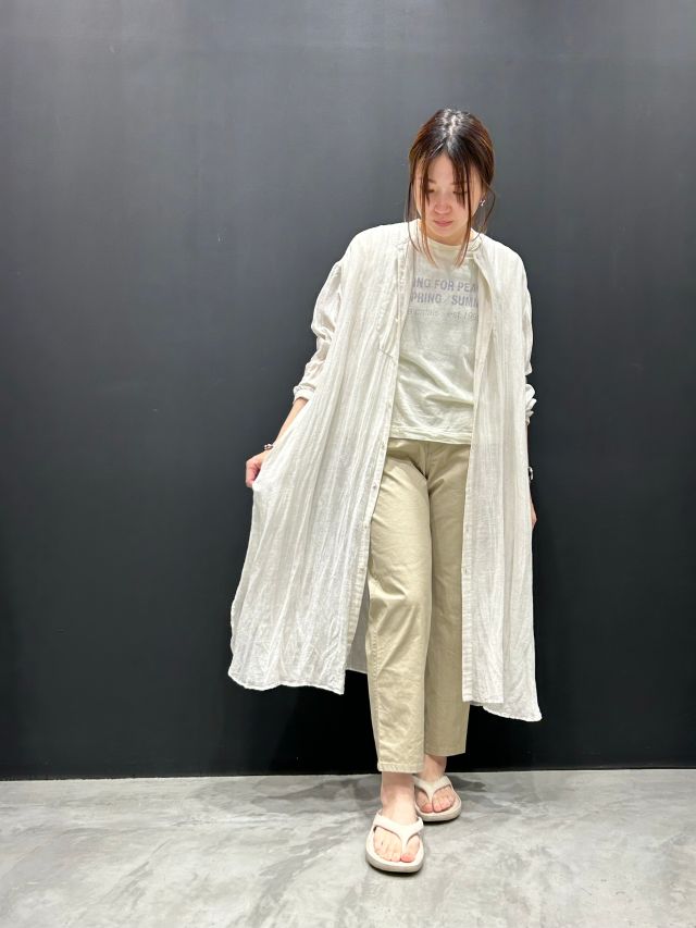 パドカレリネンワイドサルエル リネンレーヨンツイルストレッチ ワイドパンツ | pas de calais