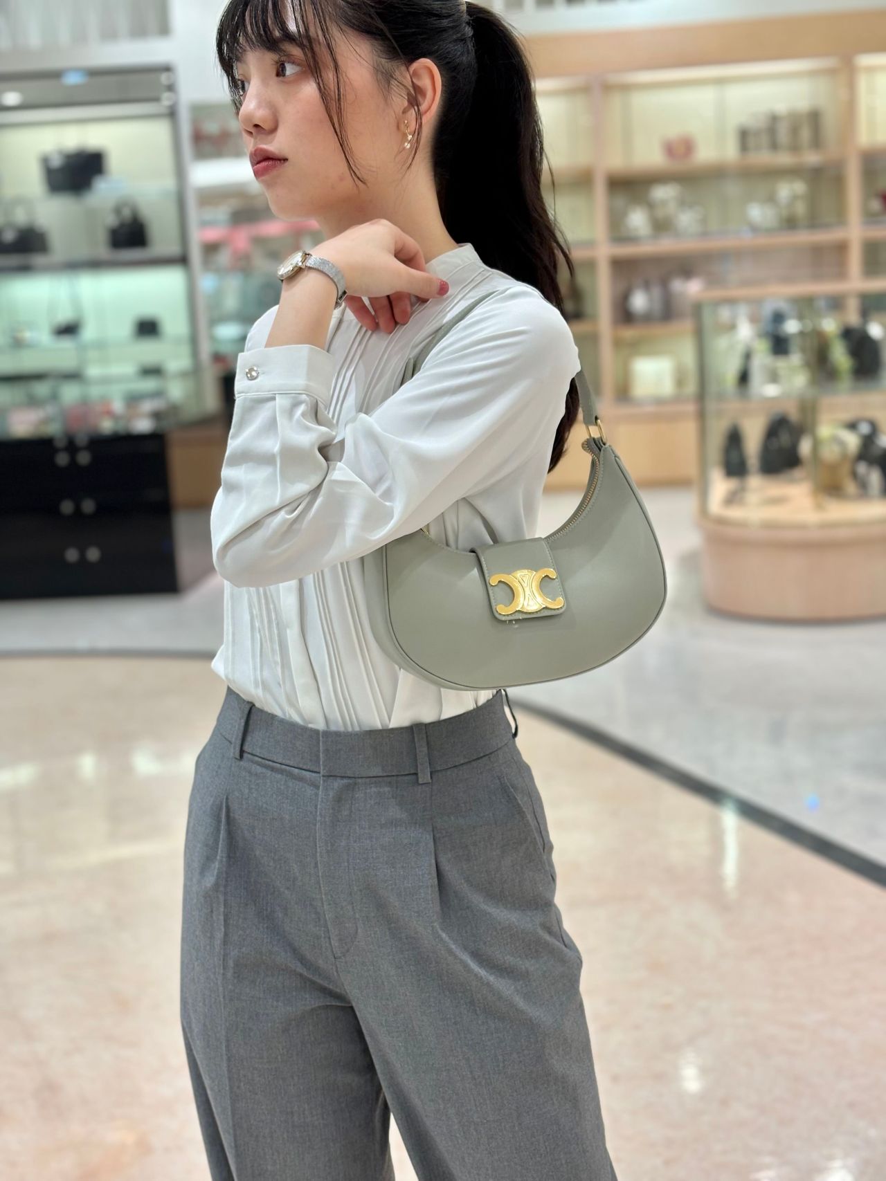 6*で様 CELINE 訪問着 花畑 ブルーグレー 正絹 セリーヌ CELINE 訪問着 花畑 ブルーグレー 正絹 セリーヌ