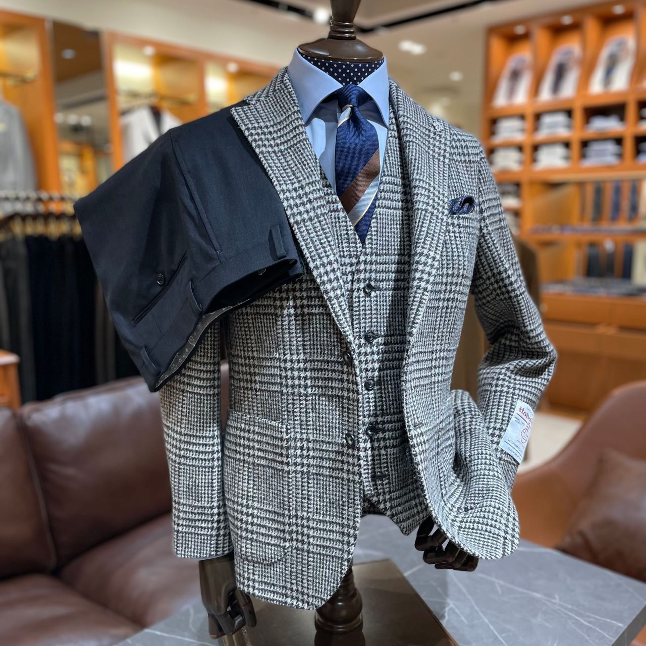 Harris Tweed × Mitsumine ジャケット グレンチェック L Harris Tweed × Mitsumine ジャケット グレンチェック L