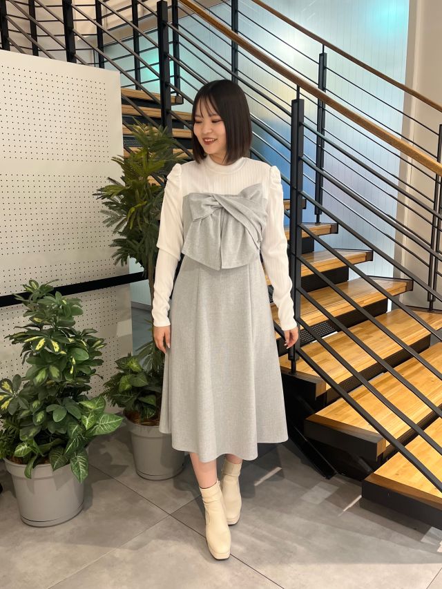 リボンデザインドッキングワンピース
