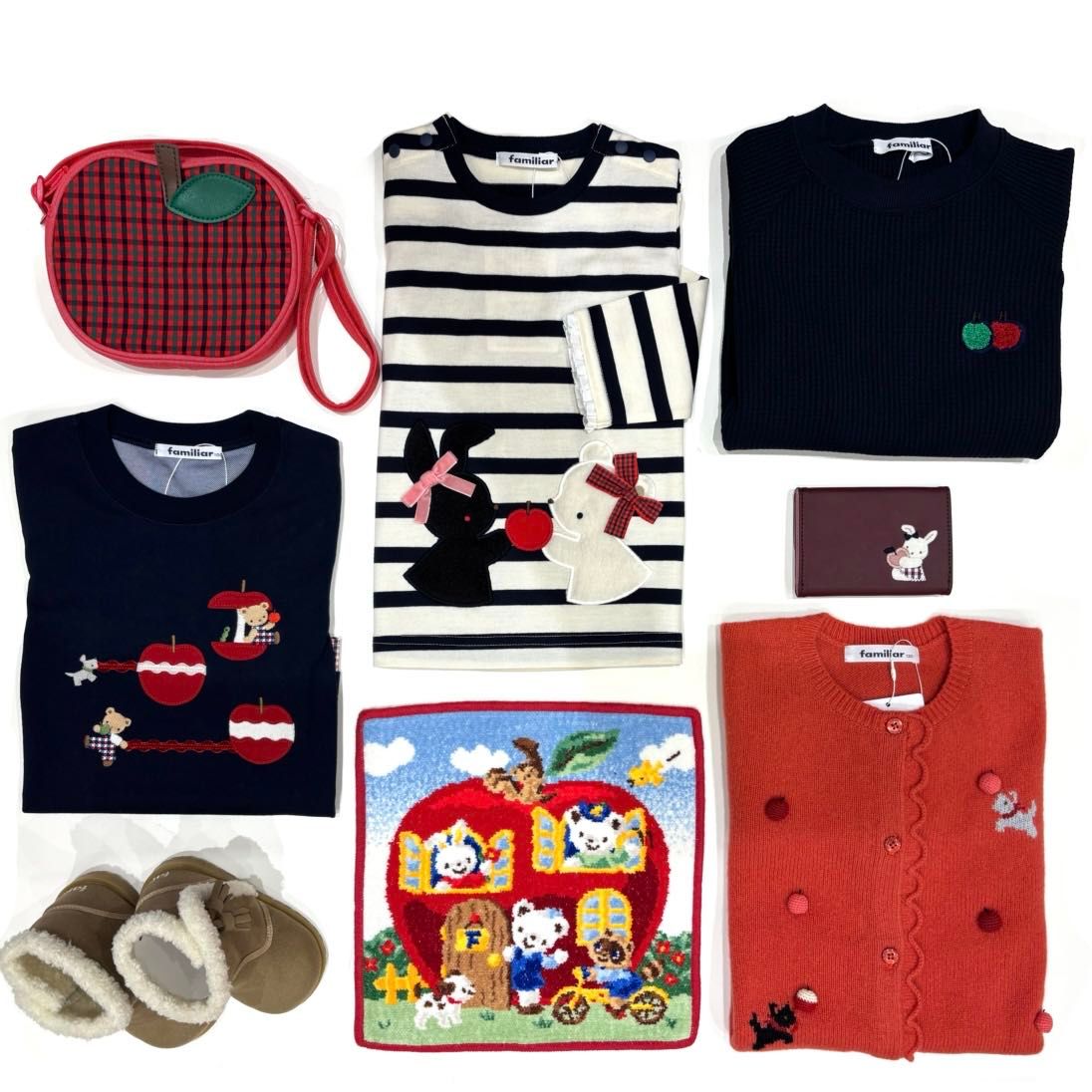 ☆新品未開封☆ファミリア ガーランド 赤青チェックリンゴ柄 バーディちゃん 秋の支度に、りんご特集⭐︎｜ファミリアファミリア芦屋モンテメール店