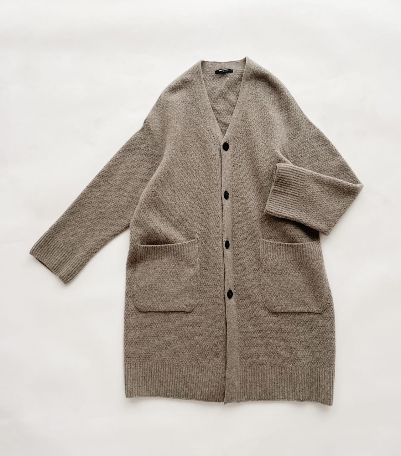 pas de calais カシミヤ混 ウール ロングカーディガンコート 羽織り W