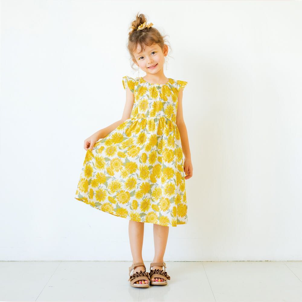 ひまわり柄ワンピース Branshesあまがさきキューズモール店 子供服のブランシェス Branshes 公式ショップブログ