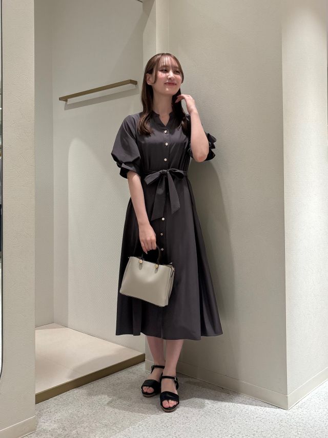 ボリュームスリーブスキッパーワンピース