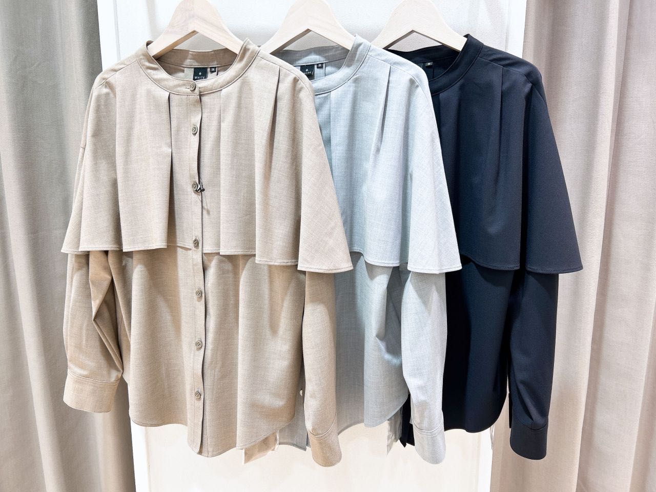白 ケープスタイル ジャケット riu レディス】ジャケットレスでキレイ！ケープ風ブラウス｜SUIT