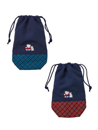 ファミリア青いコーデュロイ刺繍バッグ 名入れ刺繍オーダー開催】Formal collection｜ファミリア伊勢丹