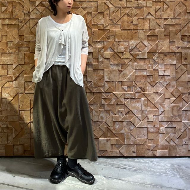 W POINT】【SALE】 テンセルコットンリネン ツイル液流染め サルエル