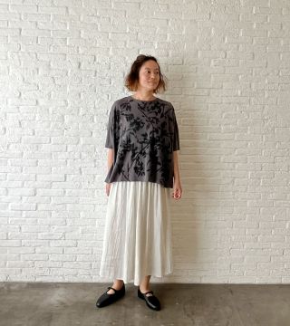 透かしプリント ワイドTシャツ | pas de calais Online | pas de