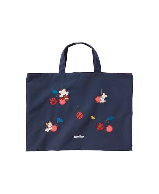 ファミリア　さくらんぼ　刺繍　トートバッグ　チャーム付き ファミリア さくらんぼ 刺繍 トートバッグ チャーム付き
