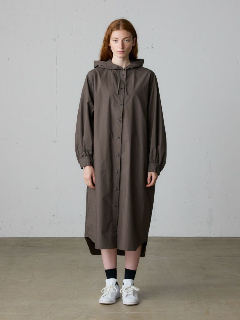 d.i.a/フード付OPワンピース MidiUmi フード付きシャツワンピース