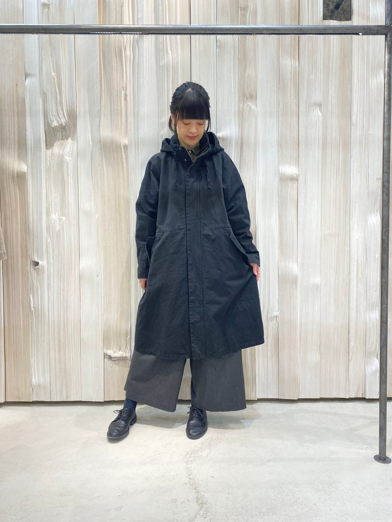 pas de calais コットンリネンライトツイルライナー付きコート