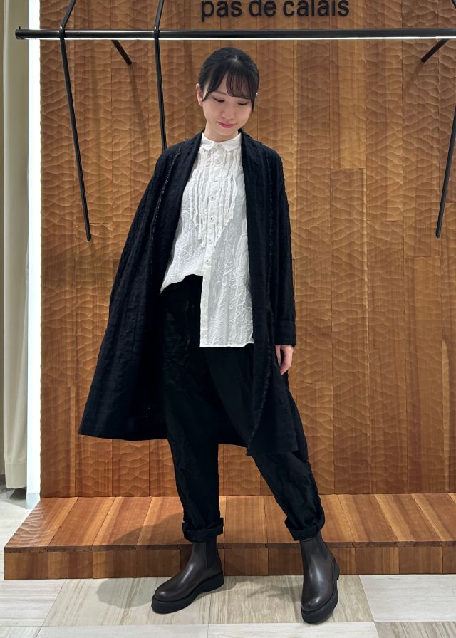 パドカレ　チェック柄羽織り pas de calais（パドカレ） 【定価5.1万】パドカレ *リネンナイロン