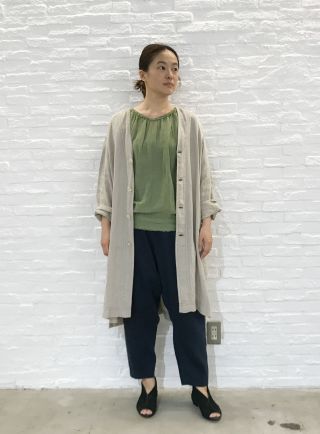 POINT10％】異素材コンビ植物染め プルオーバー | pas de calais