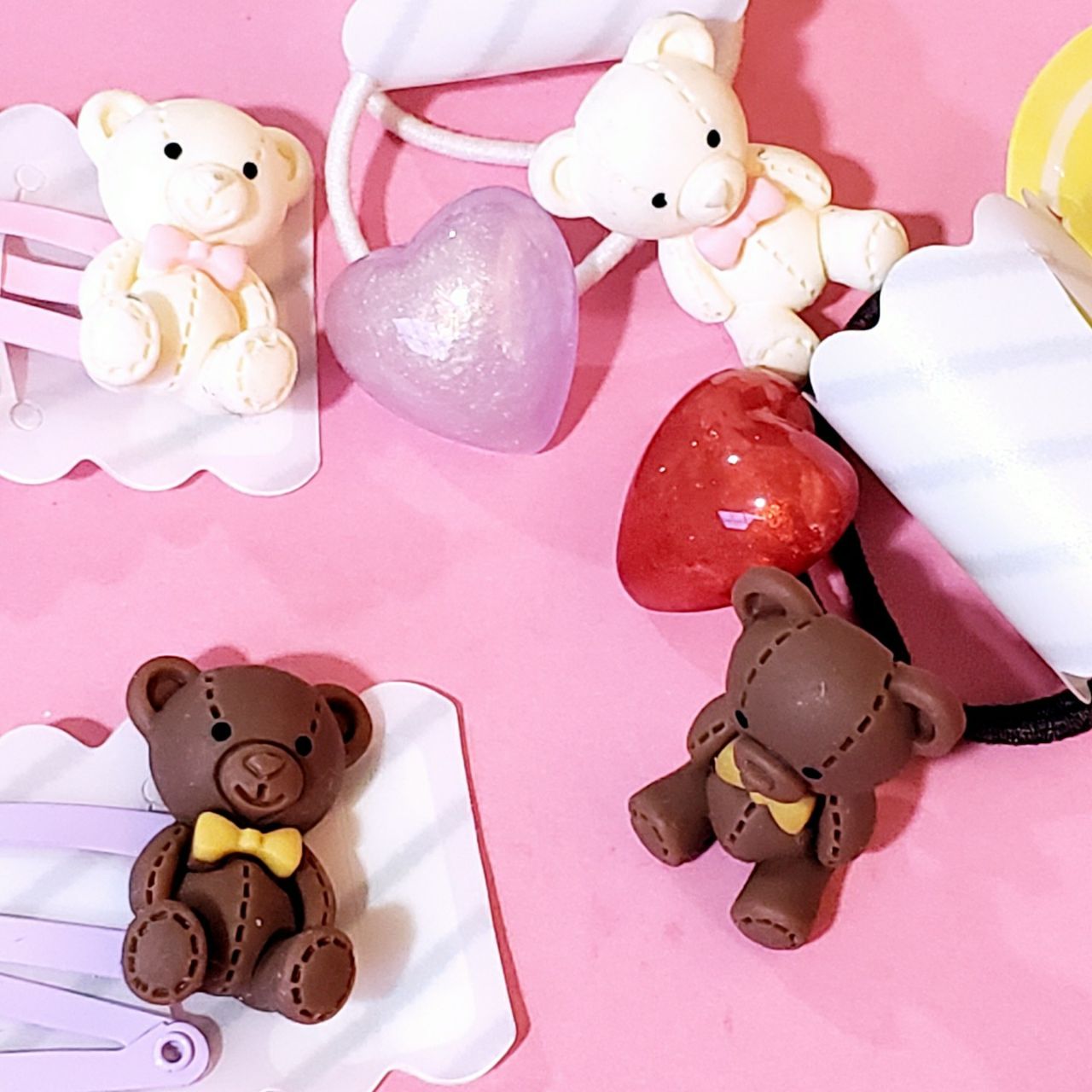 ꫛꫀꪝ【モコモコくまさん】ベビーヘアクリップキッズヘア